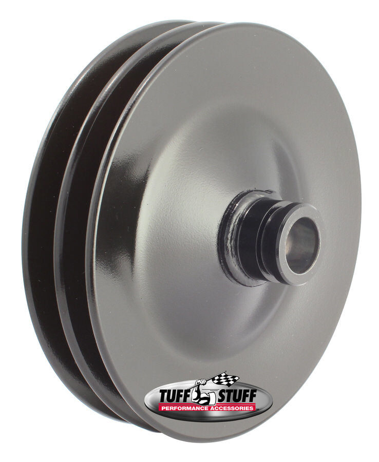 Tuff-Stuff 2-Groove V-Belt Saginaw Power Steering Pulley - Press-On - 5.80 in Diameter - Black