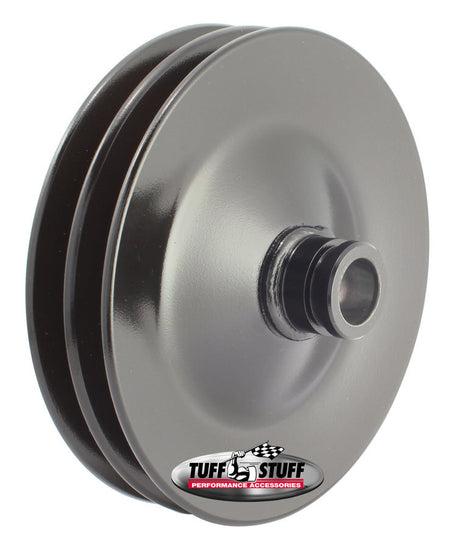 Tuff-Stuff 2-Groove V-Belt Saginaw Power Steering Pulley - Press-On - 5.80 in Diameter - Black