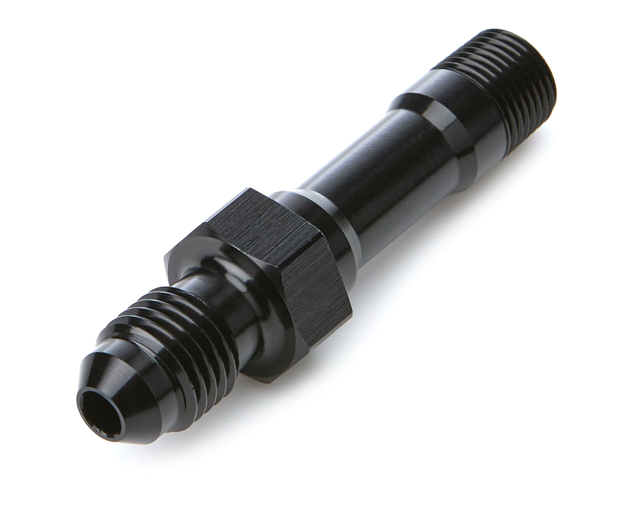 Ti22 Straight 4 AN Male to 1/8 in NPT Male Fitting - 2-1/4 in Long - Black