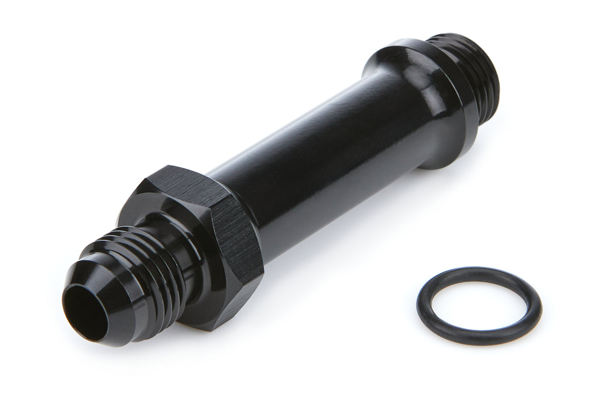 Ti22 Straight 6 AN Male to 6 AN Male O-Ring 3 in Long Fitting - Black