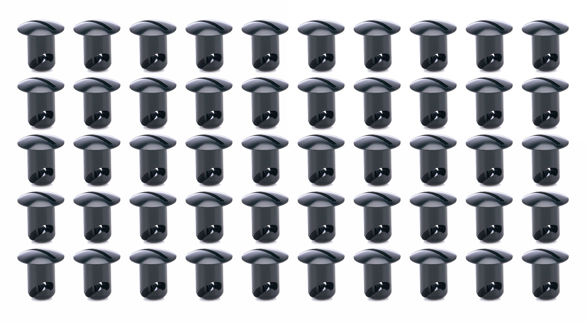 Ti22 Oval Head Aluminum Quick Turn Fastener - Slotted - 7/16 x 0.450 in Body - Black (Set of 50)