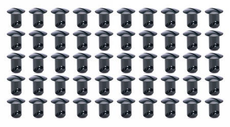 Ti22 Oval Head Aluminum Quick Turn Fastener - Slotted - 7/16 x 0.450 in Body - Black (Set of 50)