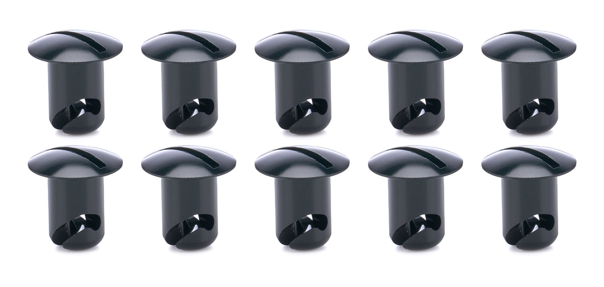 Ti22 Oval Head Aluminum Quick Turn Fastener - Slotted - 7/16 x 0.450 in Body - Black (Set of 10)