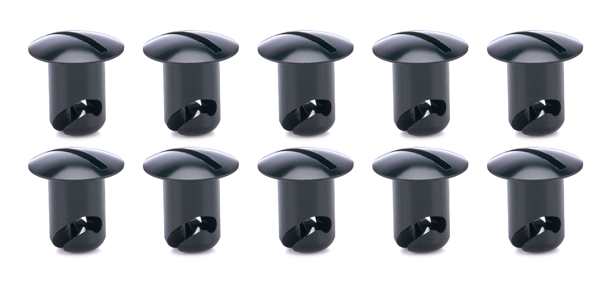 Ti22 Oval Head Aluminum Quick Turn Fastener - Slotted - 7/16 x 0.450 in Body - Black (Set of 10)