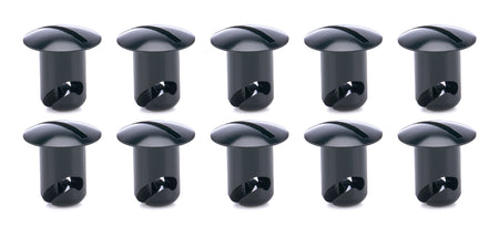 Ti22 Oval Head Aluminum Quick Turn Fastener - Slotted - 7/16 x 0.450 in Body - Black (Set of 10)