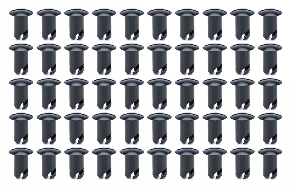 Ti22 Oval Head Aluminum Quick Turn Fastener - Slotted - 7/16 x 0.600 in Body - Black (Set of 50)