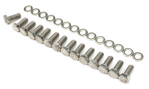 Trans-Dapt Hex Head Differential Cover Bolt Kit - 8 mm x 1.25 Thread - 20 mm Long - Chrome (Set of 14)