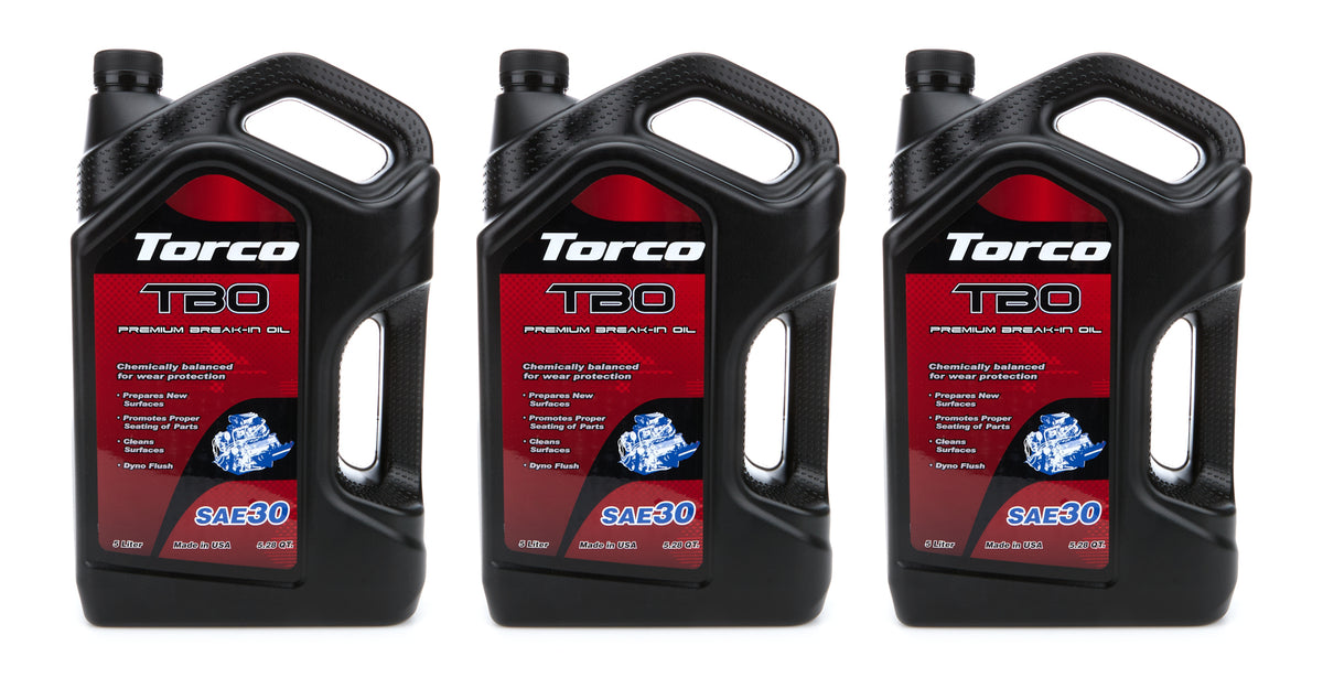 Torco TBO Break-In High Zinc 30W Motor Oil - 5 L Bottle (Case of 3)