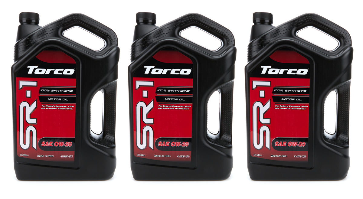 Torco SR-1 0W20 Synthetic Motor Oil - 5 L Bottle (Case of 3)