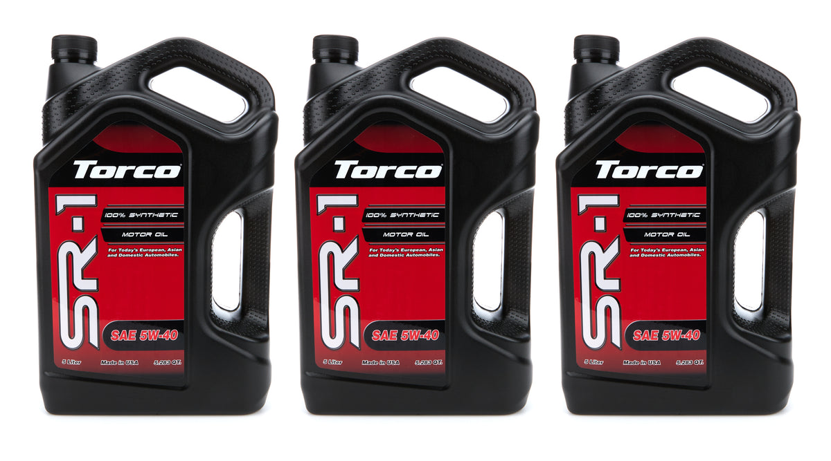 Torco SR-1 5W40 Synthetic Motor Oil - 5 L Bottle (Case of 3)