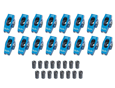 Trick Flow Aluminum Roller Rocker Arm - 7/16 in Stud - 1.73 Ratio - Blue - Big Block Ford (Set of 16)