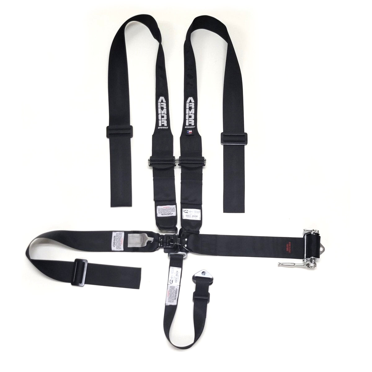 Ultra Shield Armor Series 5 Point Latch & Link Harness - Pull Down Adjust - Bolt-In/Wrap Around - Black