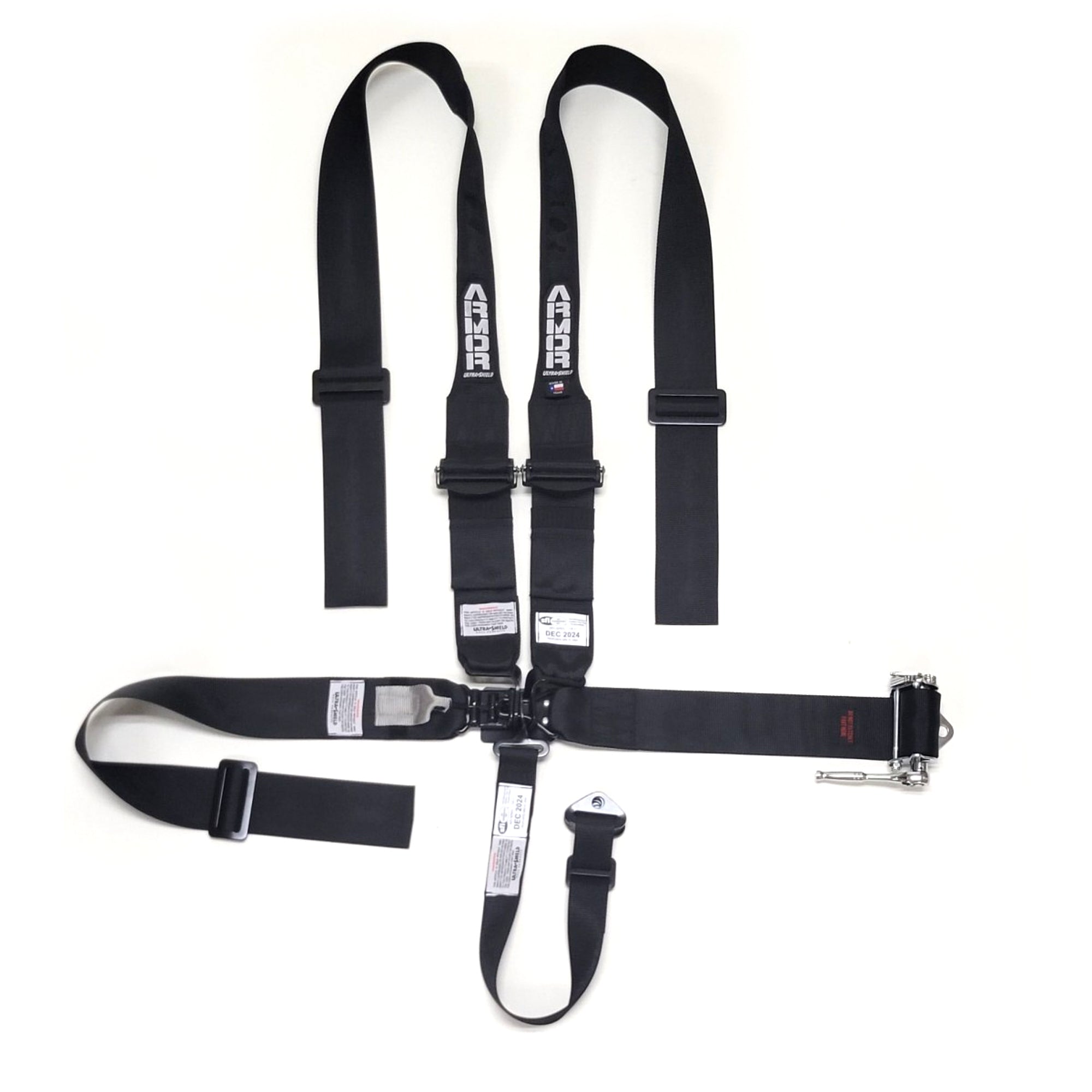 Ultra Shield Armor Series 5 Point Latch & Link Harness - Pull Down Adjust - Bolt-In/Wrap Around - Black