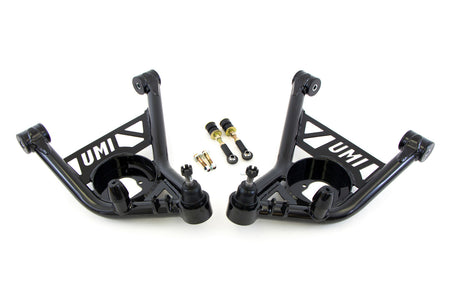 UMI Performance Lower Control Arm Kit - Front - Polyurethane Bushings - Black - GM F-Body 1970-81 (Pair)