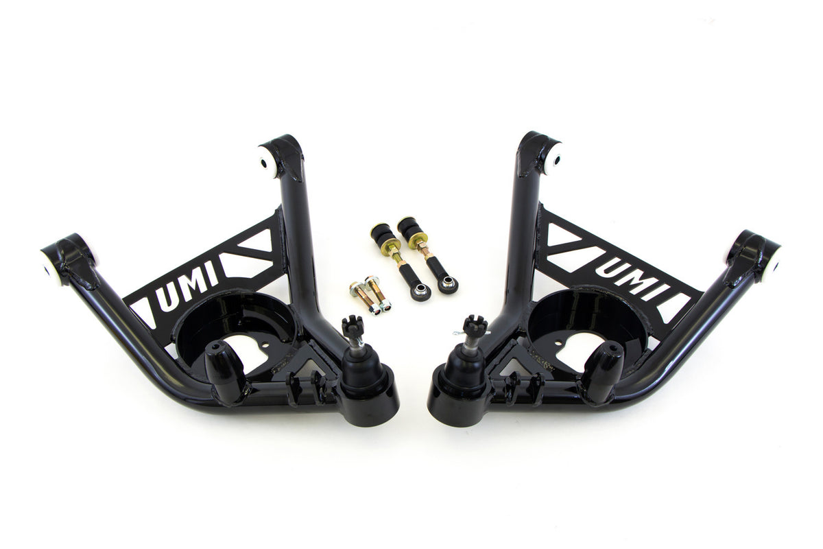 UMI Performance Lower Control Arm Kit - Front - Plastic Bushings - Black - GM F-Body 1970-81 (Pair)