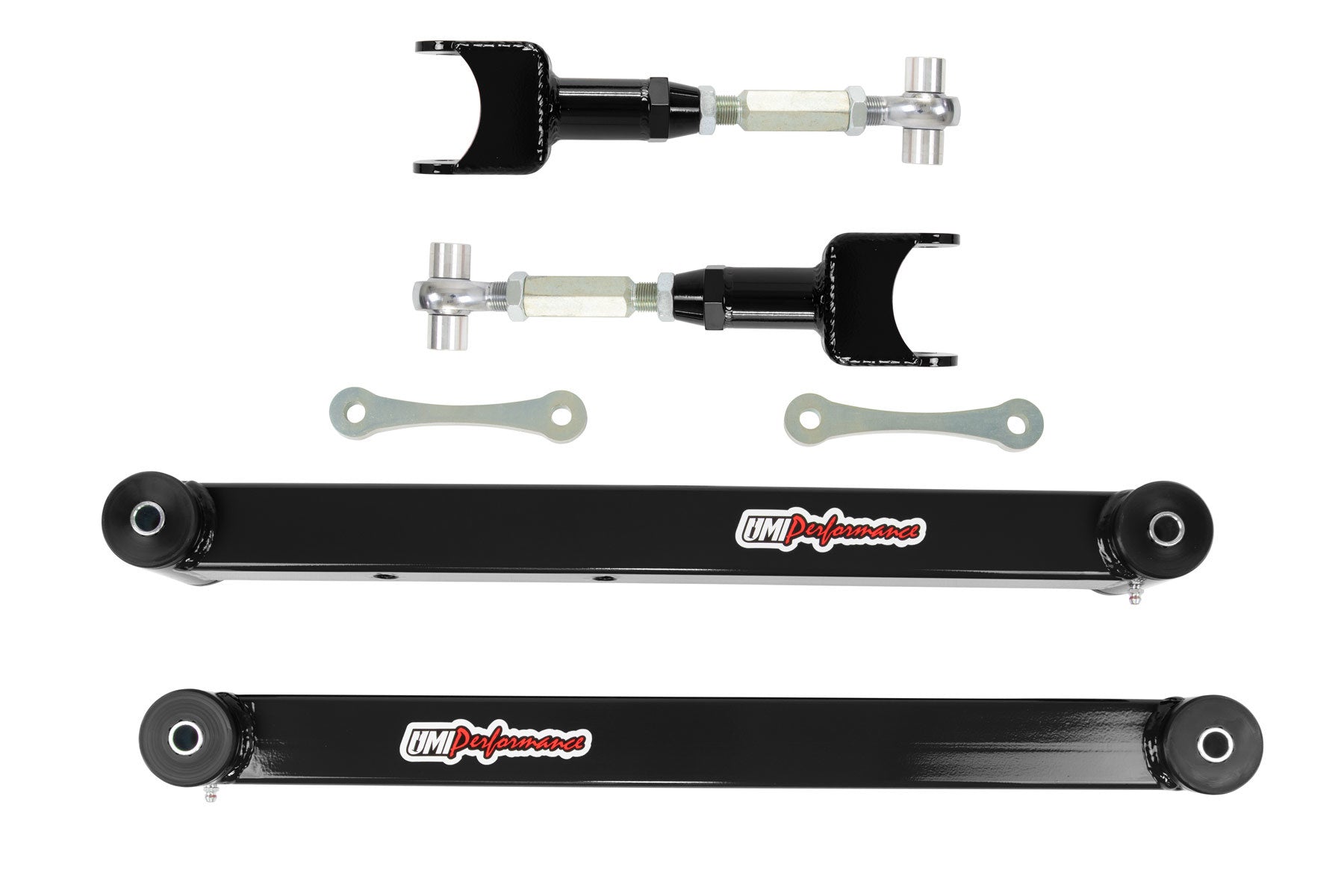 UMI Performance Control Arm Kit - Tubular Upper/Boxed Lower - Rod Ends / Polyurethane Bushings - Black - GM B-Body 1978-96