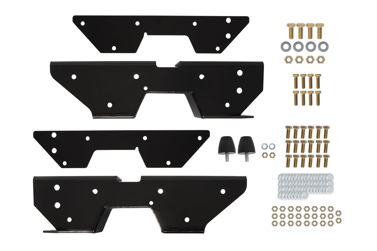 UMI Performance Frame Notching Plates - 3/16 in Thick - Bolt-On - Black - GM Fullsize Truck 1973-87