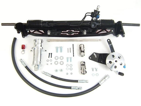 Unisteer Power Rack & Pinion - Black - Disc Brake Spindles - GM Fullsize Truck 1960-66 2WD