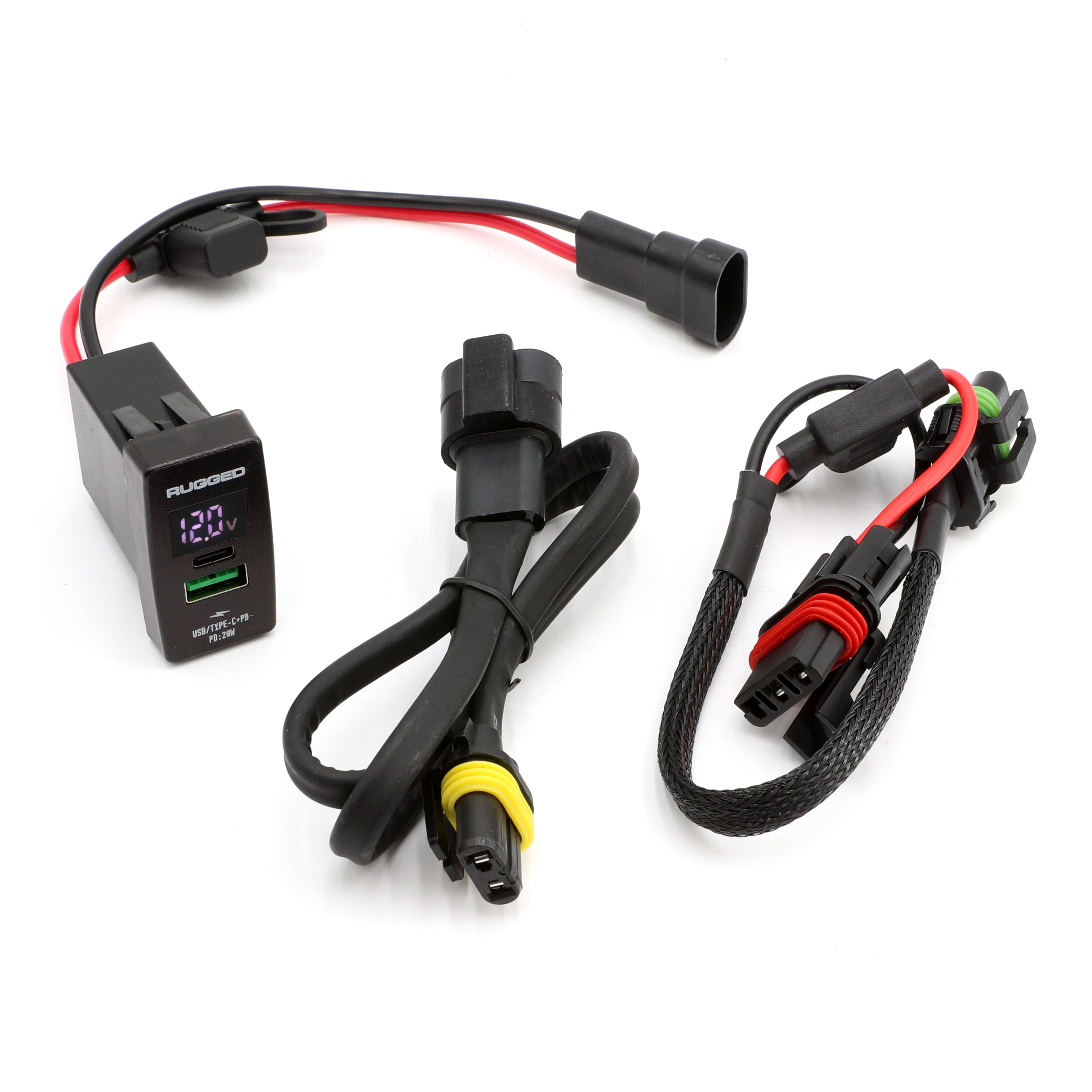 Rugged Radios USB Rocker Switch Hub Kit for UTV Pulse Bars SW-RS-USB-POL