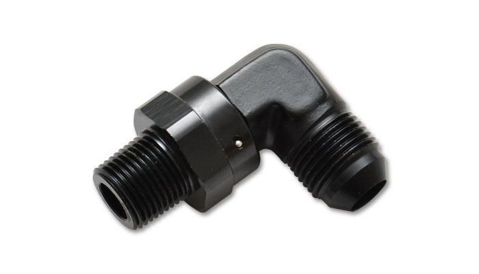 Vibrant Performance 90 Degree 10 AN Male to 3/8 in NPT Male Swivel Fitting - Black