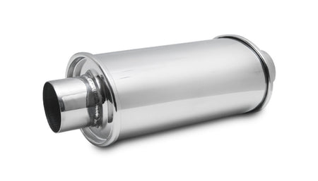 Vibrant Performance Ultra Quiet Stainless Resonator - 2-3/4 in Center Inlet / Outlet - 13-3/4 in Long - Polished