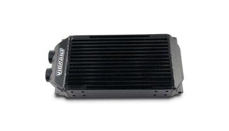 Vibrant Performance Dual Pass Fluid Cooler - 10 x 6 x 2 in - 12 AN Female O-Ring Inlet / Outlet - Black
