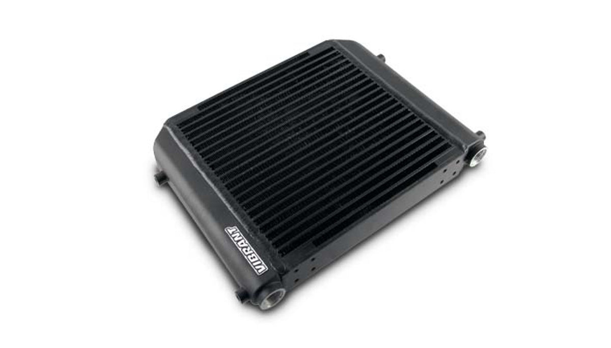 Vibrant Performance Single Pass Fluid Cooler - 12 x 12 x 2 in - 12 AN Female O-Ring Inlet / Outlet - Black