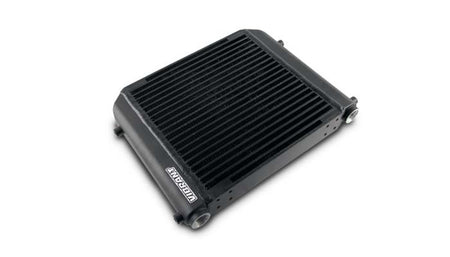 Vibrant Performance Single Pass Fluid Cooler - 12 x 12 x 2 in - 12 AN Female O-Ring Inlet / Outlet - Black