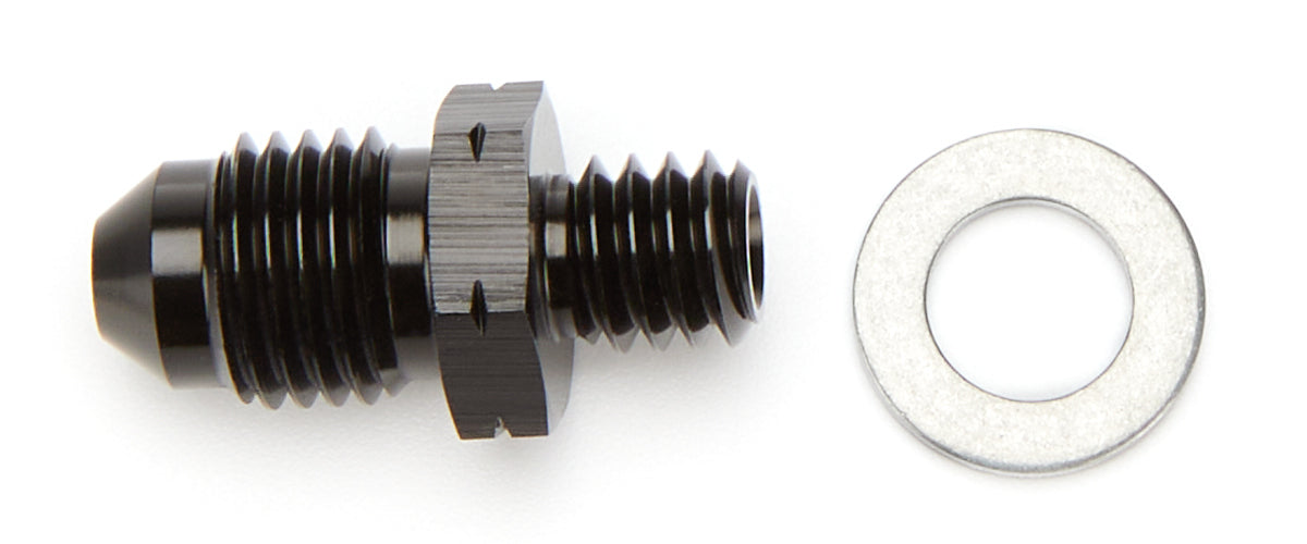 Vibrant Performance Straight 4 AN Male to 8 mm x 1.5 inverted Flare Male Fitting - Black