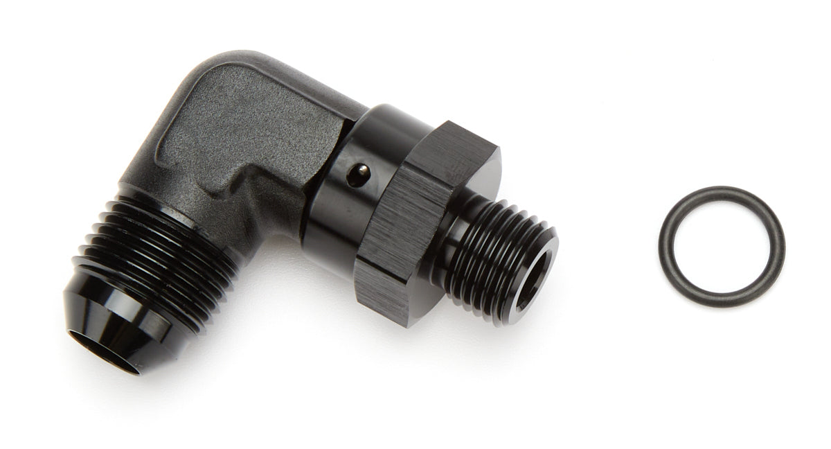 Vibrant Performance 90 Degree 8 AN Male to 6 AN Male O-Ring Swivel Fitting - Black