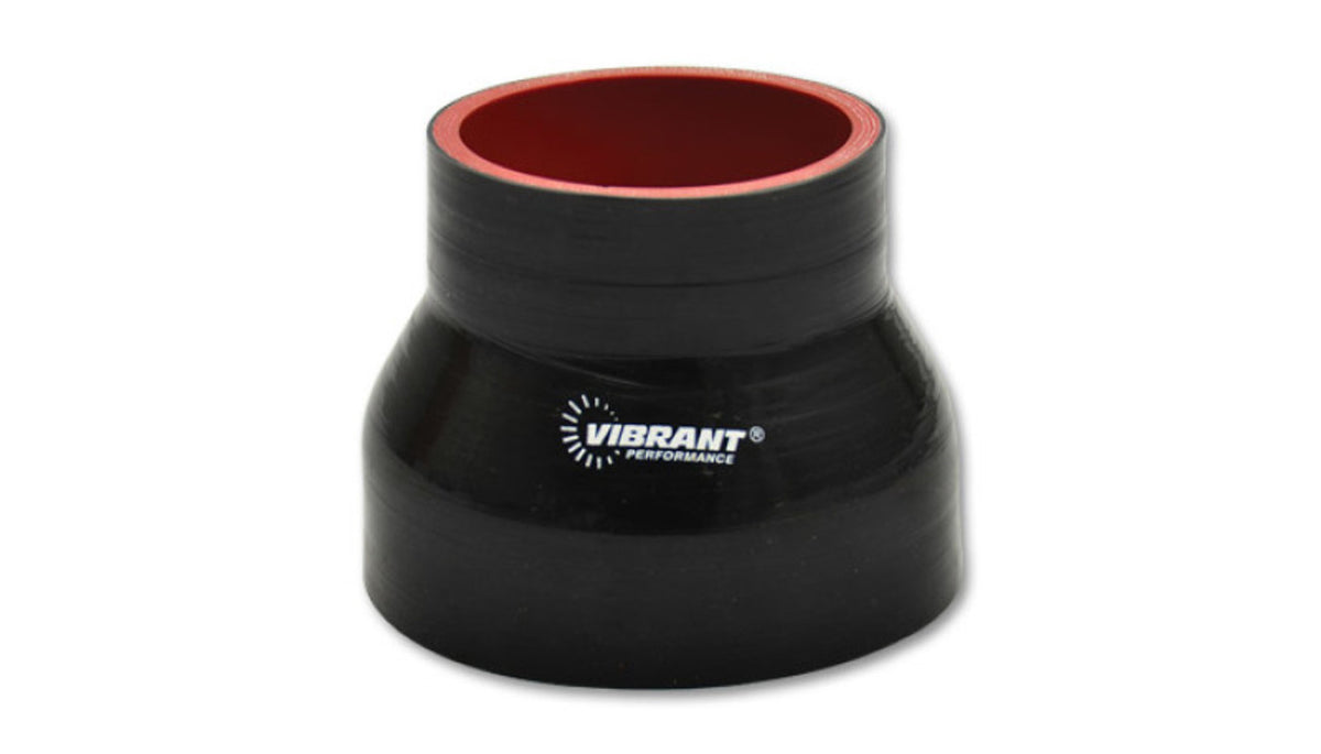 Vibrant Performance Straight Tubing Coupler - Reducer - 0.200 in Thick Wall - 3 in Inlet - 3-1/2 in Outlet - 4-1/2 in Long - Silicone - Black