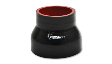 Vibrant Performance Straight Tubing Coupler - Reducer - 0.200 in Thick Wall - 3 in Inlet - 3-1/2 in Outlet - 4-1/2 in Long - Silicone - Black