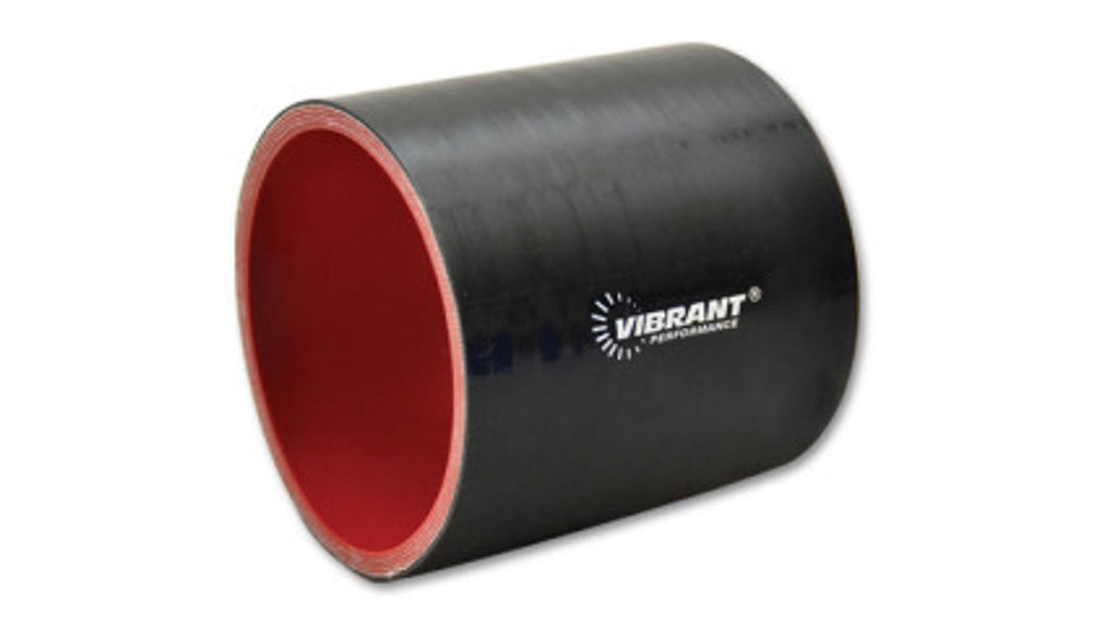 Vibrant Performance Straight Tubing Coupler - 1-5/8 in ID - 3 in Long - Silicone - Black