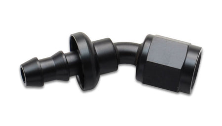 Vibrant Performance 30 Degree 10 AN Hose Barb to 10 AN Female Hose End - Black