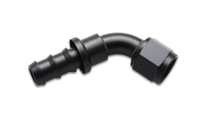 Vibrant Performance 60 Degree 10 AN Hose Barb to 10 AN Female Hose End - Black