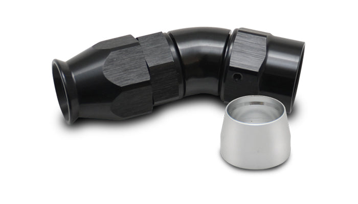 Vibrant Performance 30 Degree 8 AN PTFE Hose to 8 AN Female Hose End - Black
