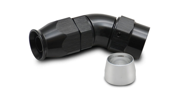 Vibrant Performance 45 Degree 10 AN Hose to 10 AN Female Swivel Hose End - Black