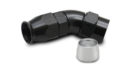 Vibrant Performance 45 Degree 10 AN Hose to 10 AN Female Swivel Hose End - Black