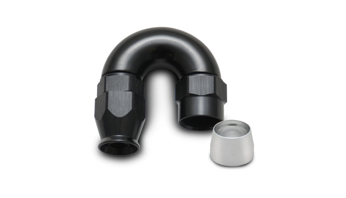 Vibrant Performance 180 Degree 8 AN PTFE Hose to 8 AN Female Hose End - Black