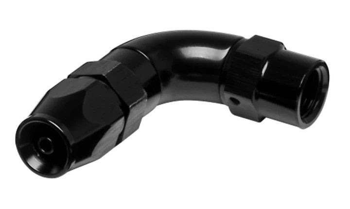 Vibrant Performance 90 Degree 3 AN PTFE Hose to 3 AN Female Hose End - Black