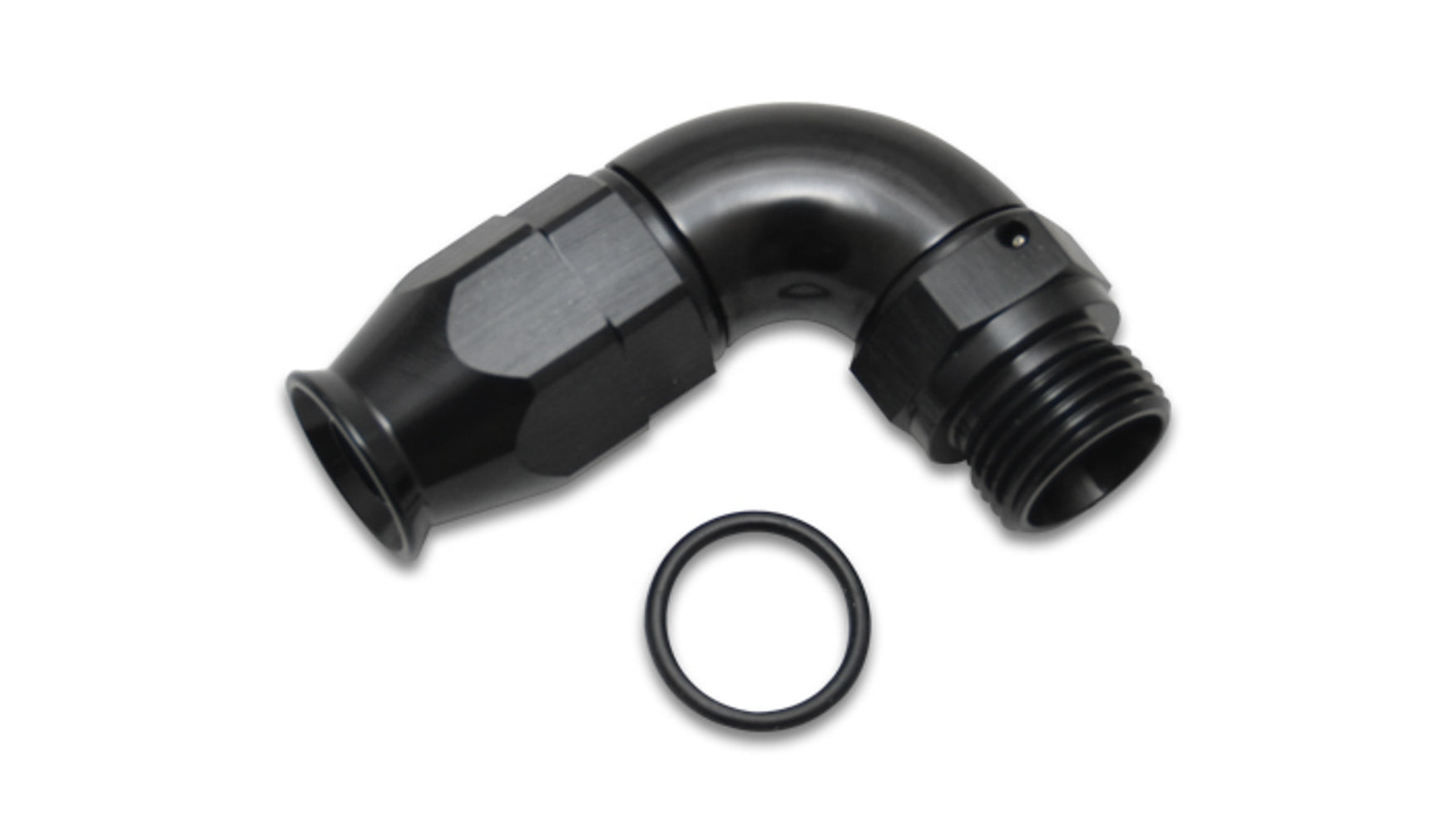 Vibrant Performance 90 Degree 6 AN PTFE Hose to 6 AN Male O-Ring Hose End - Black