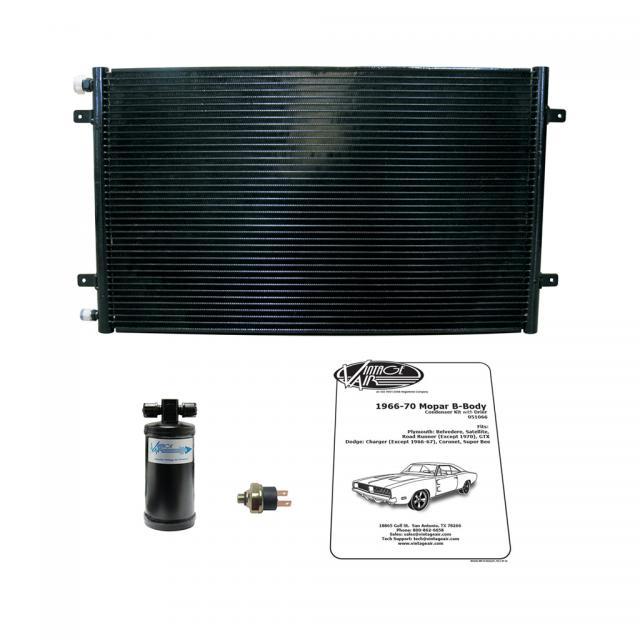 Vintage Air SuperFlow Horizontal Air Conditioning Condenser - 27 x 16 x 1 in - Mopar B-Body 1966-70