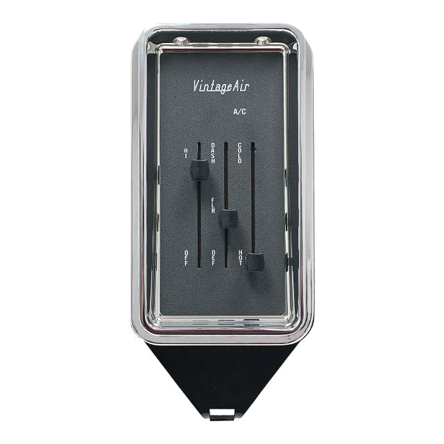 Vintage Air Gen IV SureFit Vertical Climate Control Panel - 3 Lever - Black - GM Fullsize Pickup 1964-66