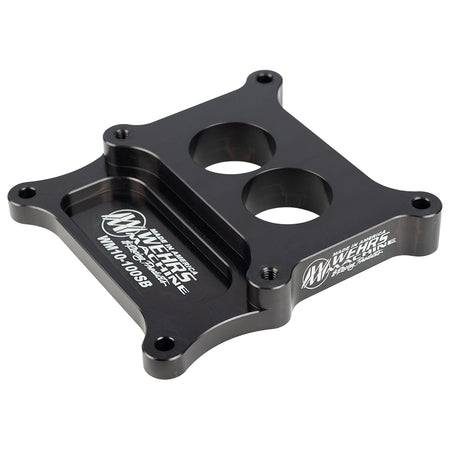 Wehrs Machine Holley 2-Barrel to Square Bore Carburetor Adapter - 1 in Thick - 2 Hole - Holley 2-Barrel to Square Bore - Black