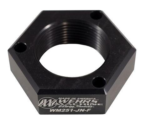 Wehrs Machine Aluminum Jam Nut - 1-1/2-12 in Right Hand Thread - Black