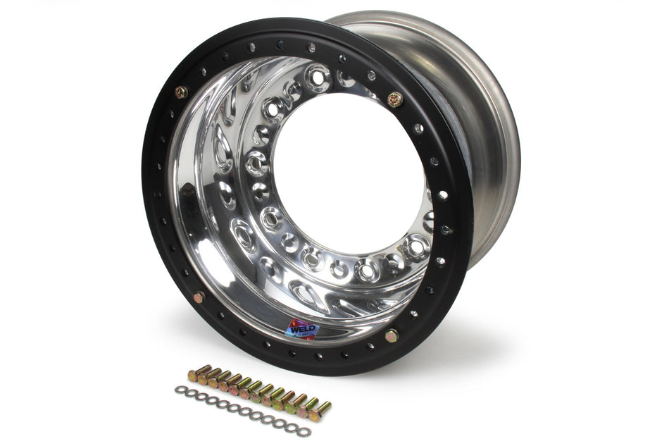 Weld HS Wide 5 Modified Wheel - 15' x 10" - 4" Back Spacing - Aluminum - Polished - Outer Bead-Loc