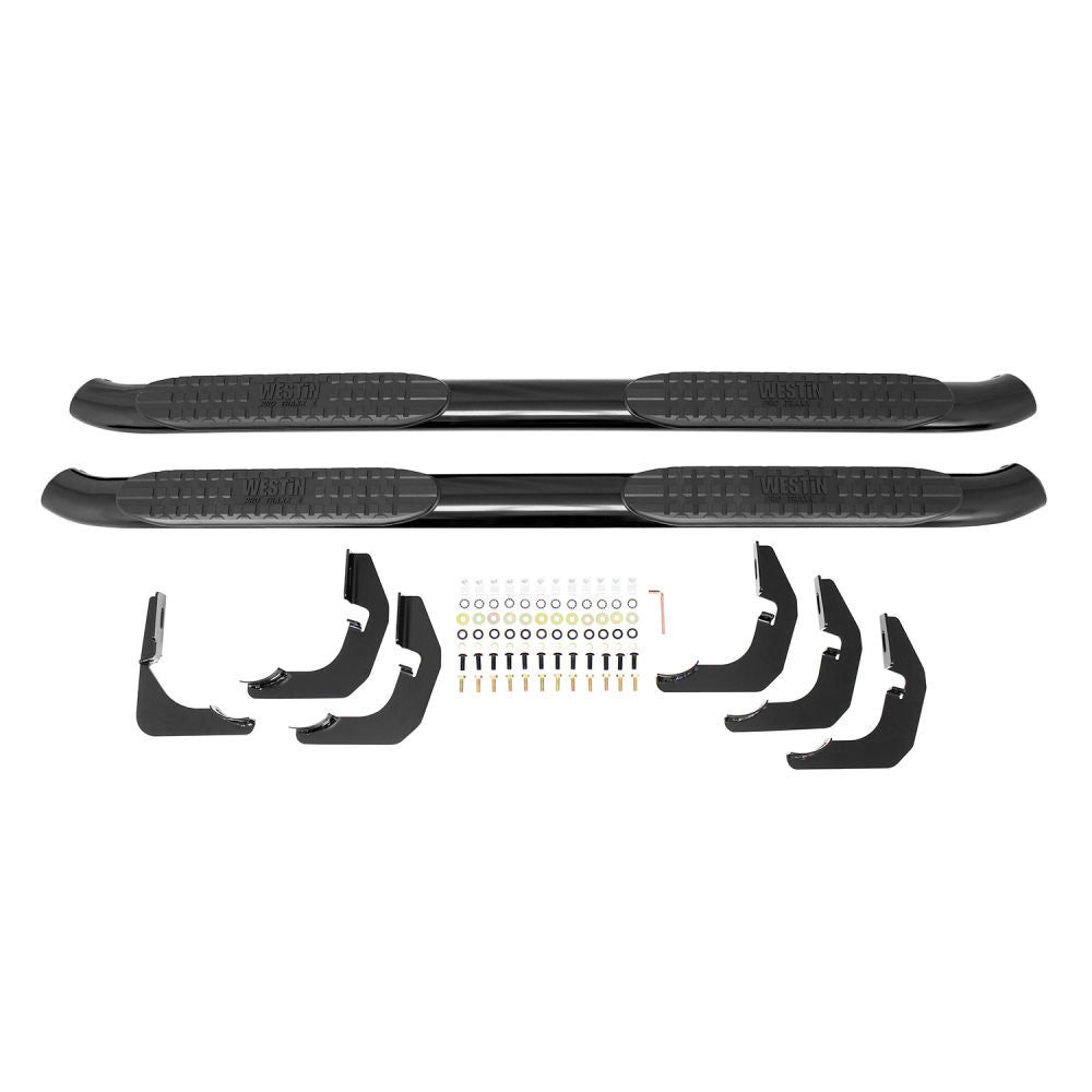 Westin Pro Traxx Oval Step Bars - 4 in OD - Black - Super Crew - Ford Fullsize Truck 2015