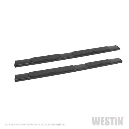 Westin R5 Nerf Step Bars - Oval - 5 in OD - Black - Super Cab - Ford Fullsize Truck 2015-21 (Pair)