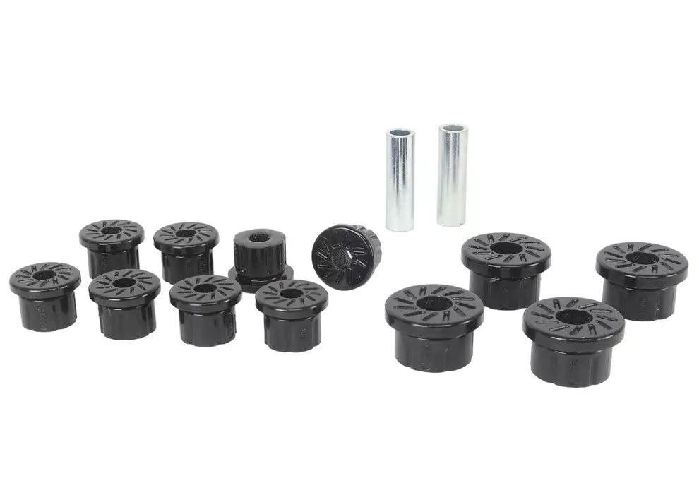 Whiteline Performance Leaf Spring and Shackle Bushing Kit - Black / Zinc Plated - Suzuki Samurai 1986-95