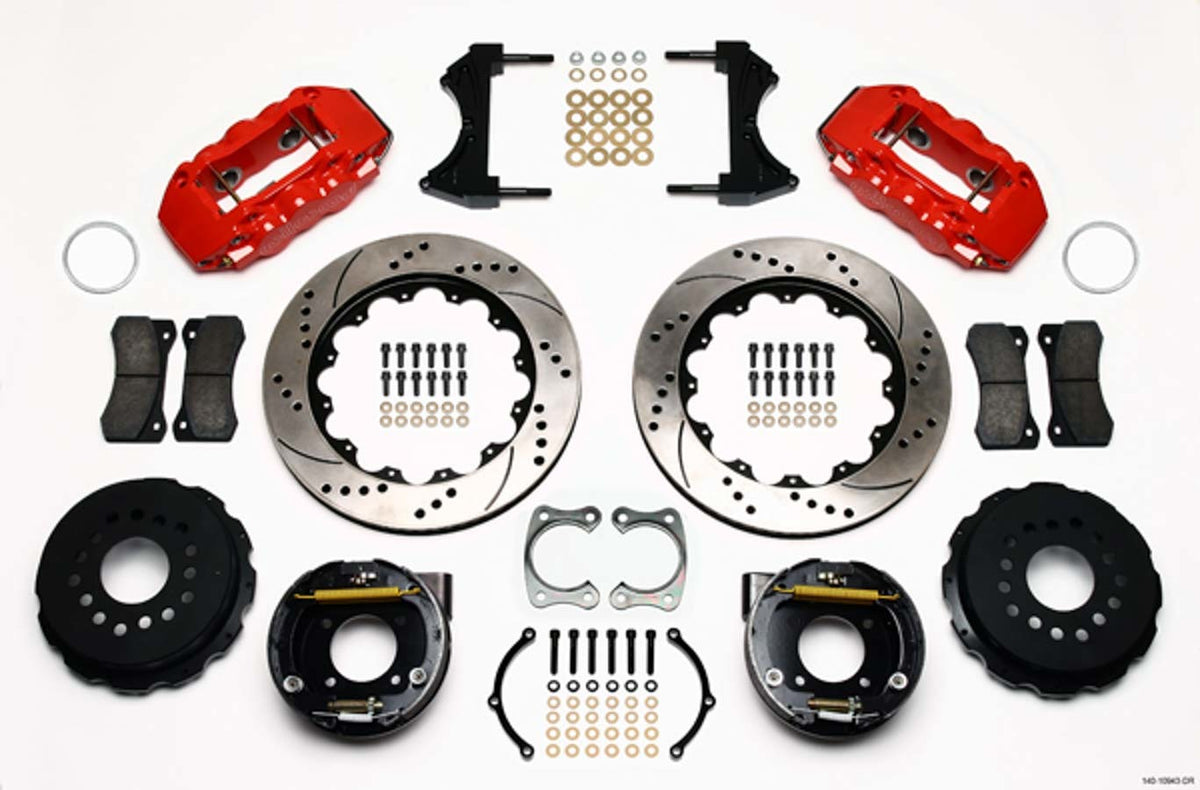 Wilwood AERO4 Big Brake 4 Piston Rear Brake Kit - Red - GM